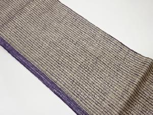 リサイクル　紗紬すくい織縞模様織出し全通袋帯